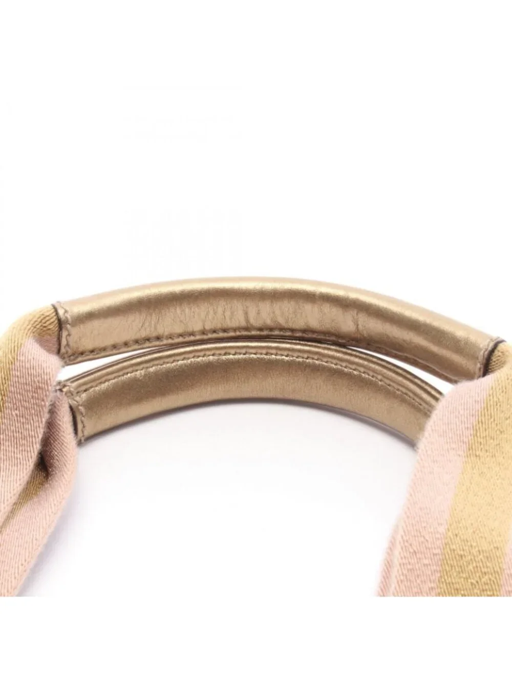 Gucci Tote Bag GG Canvas Sherry Line Gold Beige Pink
